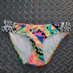 Vintage DELiA*s Neon Geometric Bikini Bottom Retro Y2K Swim Festival Rave